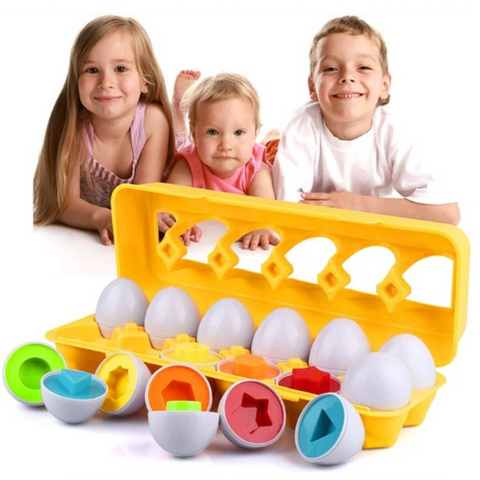 Brinquedo caixa de ovos Montessori